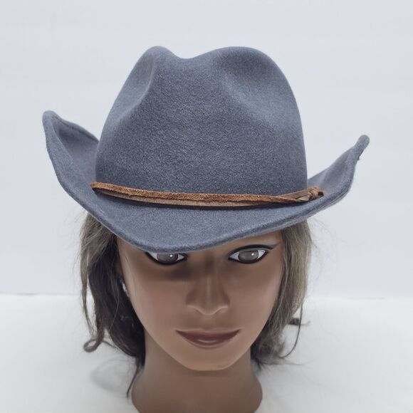 Ale by Alessandra Aurora Wool Felt Hat Smokey Blue Gray Adjustable Boho Cowgirl main image 7